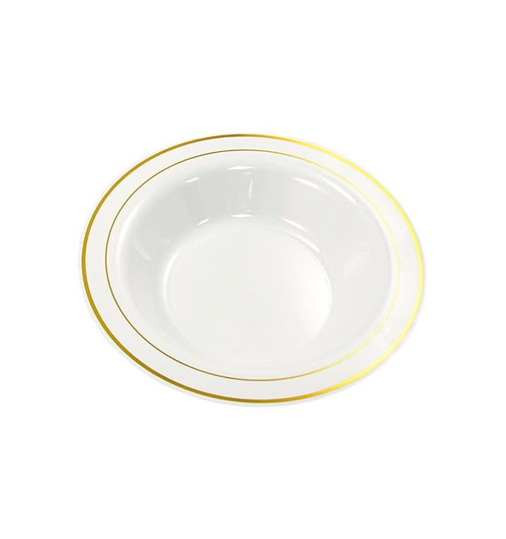 Piatto Plastica Rigida Fondo Bordo Oro 23cm (20 Pezzi) Piatto Plastica Rigida Fondo Bordo Oro 23cm (20 Pezzi)