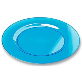 Piatto Plastica Tondo Rigida Turchese 19cm (10 Pezzi)