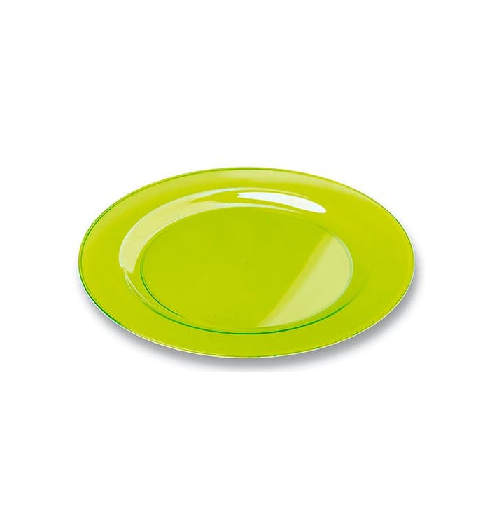 Piatto Plastica Tondo Rigida Verde 23cm (6 Pezzi)