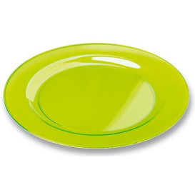 Piatto Plastica Tondo Rigida Verde 23cm (90 Pezzi)