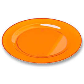 Piatto Plastica Tondo Rigida Arancione 19cm (10 Pezzi)