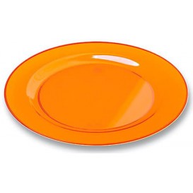 Piatto Plastica Tondo Rigida Arancione 19cm (120 Pezzi)