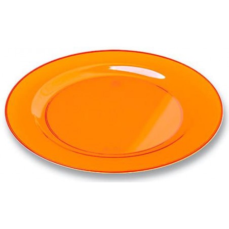 Piatto Plastica Tondo Rigida Arancione 26cm (6 Pezzi)