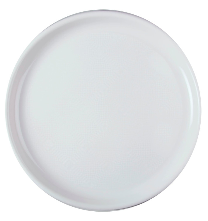 SET 20 PZ PIATTO PLASTICA BIANCO FONDO RICICLABILE