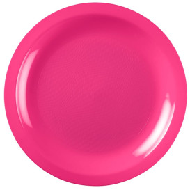 Piatto Plastica Piano Fucsia Round PP Ø185mm (600 Pezzi)