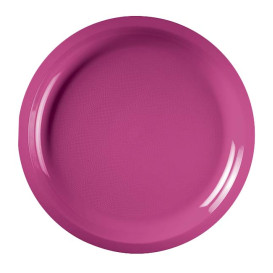 Piatto di Plastica Fucsia Round PP Ø290mm (25 Pezzi)