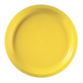 Piatto di Plastica Giallo Round PP Ø290mm (25 Pezzi)