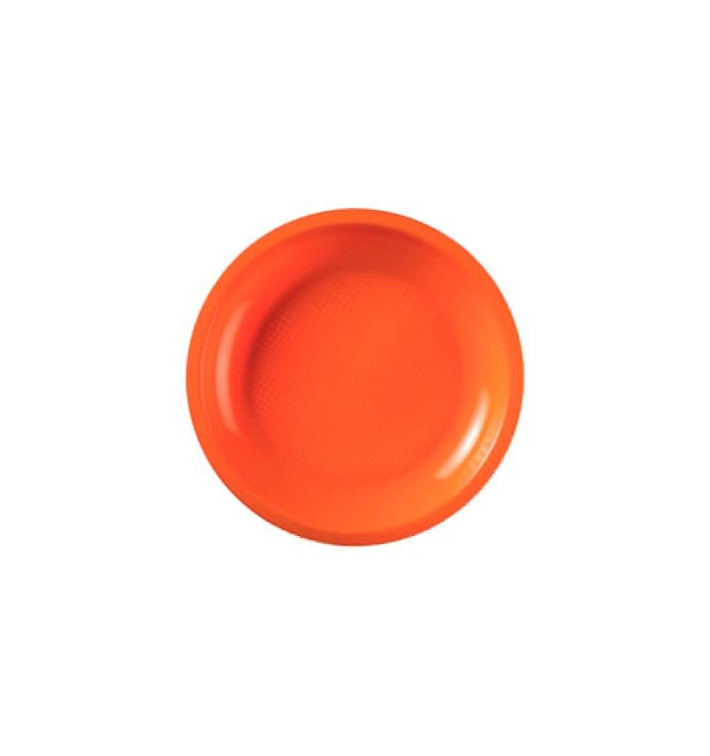 Piatto Plastica Piano Arancione Round PP Ø220mm (600 Pezzi)