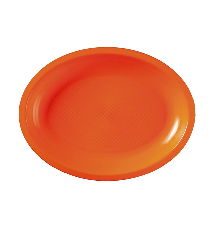 Vassoio Plastica Ovale Arancione Round PP 315x220mm (300 Pezzi)