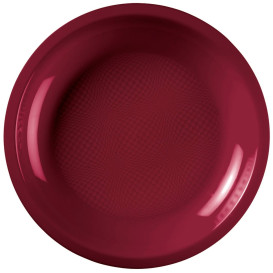 Piatto Plastica Piano Bourdeaux Round PP Ø220mm (600 Pezzi)