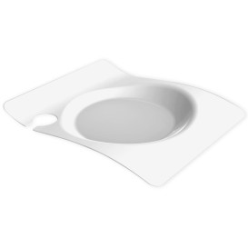 Piatto di Plastica "Forma" Catering Bianco 22x18 cm (180 Pezzi)