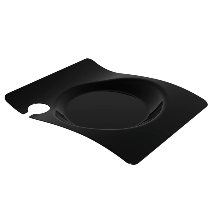 Piatto di Plastica "Forma" Catering Nero 22x18 cm (180 Pezzi) Piatto di Plastica "Forma" Catering Nero 22x18 cm (180 Pezzi)