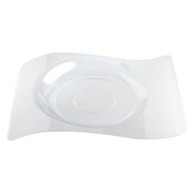 Piatto di Plastica "Forma" Transparent 22x18 cm (12 Pezzi)