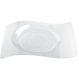 Piatto di Plastica "Forma" Transparent 28x23 cm (180 Pezzi)