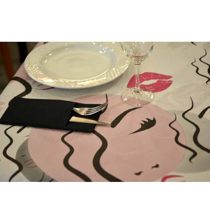 Tovaglia di Carta Taglio 1x1m "Kiss" 37g (400 Pezzi) Tovaglia di Carta Taglio 1x1m "Kiss" 37g (400 Pezzi)