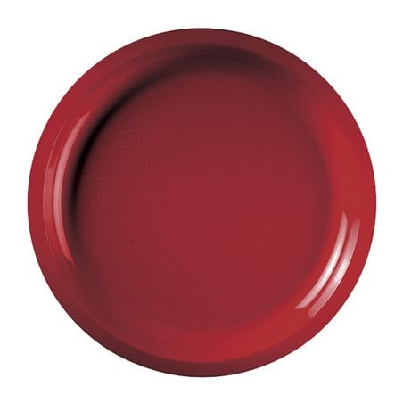 Piatto di Plastica Rosso Round PP Ø290mm (25 Pezzi)