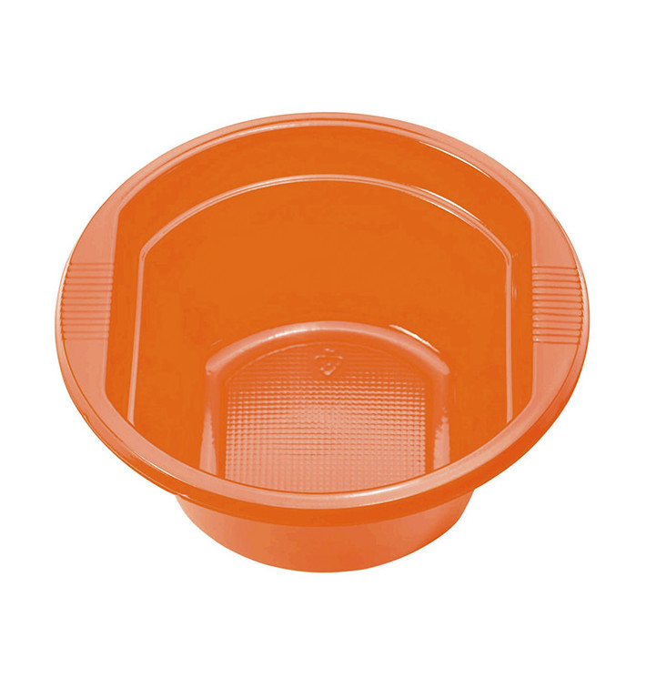 Ciotola di Plastica PS Arancione 250ml Ø12cm (30 Pezzi) Ciotola di Plastica PS Arancione 250ml Ø12cm (30 Pezzi)