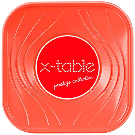 Ciotola Plastica PP "X-Table" Arancione 18x18cm (8 Pezzi)