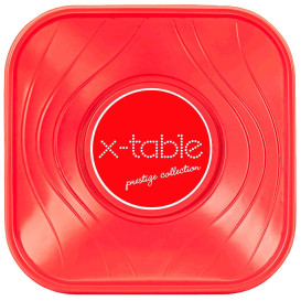 Ciotola Plastica PP "X-Table" Rosso 18x18cm (8 Pezzi)