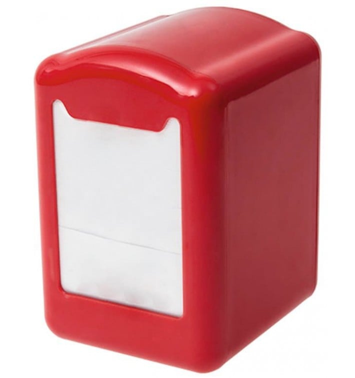 Dispenser Tovaglioli Miniservis Plastica Rosso 17x17cm (1 Pezzi) 