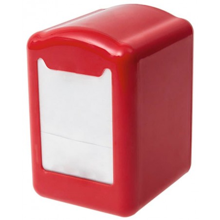 Dispenser Tovaglioli Miniservis Plastica Rosso 17x17cm (1 Pezzi) 