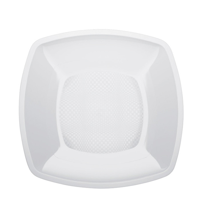 Piatto Plastica Piano Bianco Square PP 180mm (25 Pezzi) Piatto Plastica Piano Bianco Square PP 180mm (25 Pezzi)
