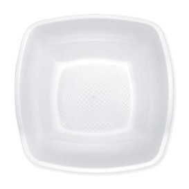 Piatto Plastica Fondo Bianco Square PP 180mm (25 Pezzi)