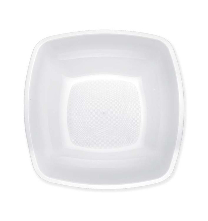 Piatto Plastica Fondo Bianco Square PP 180mm (25 Pezzi)