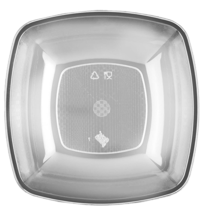 Piatto Plastica Fondo Trasparente Square PS 180mm (25 Pezzi) Piatto Plastica Fondo Trasparente Square PS 180mm (25 Pezzi)