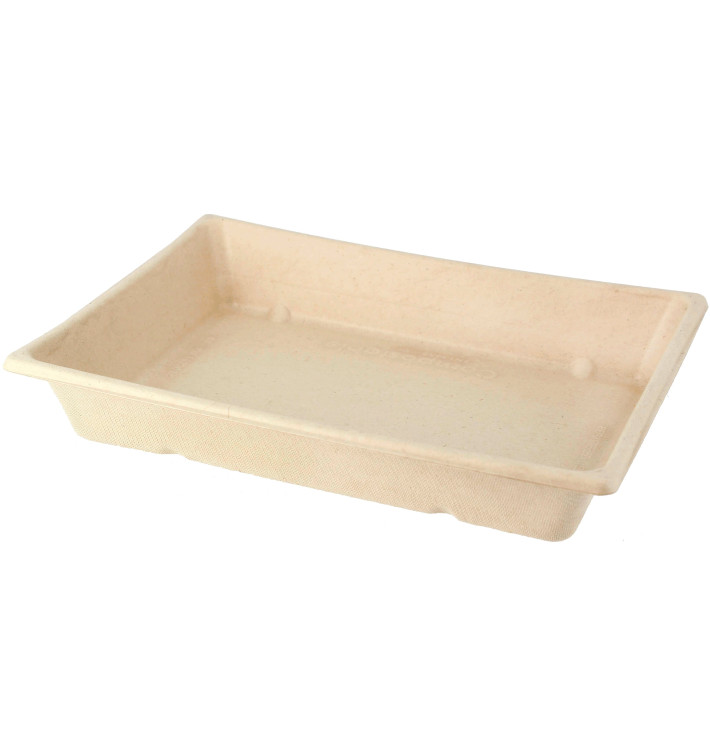 Vassoi Bio di Canna da Zucchero 220x160x40mm (50 Pezzi) Vassoi Bio di Canna da Zucchero 220x160x40mm (50 Pezzi)