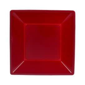 Piatto Plastica Fondo Quadrato Bordò 170mm (6 Pezzi)