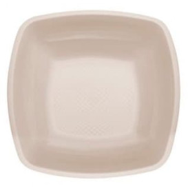 Piatto Plastica Fondo Beige Square PP 180mm (25 Pezzi)