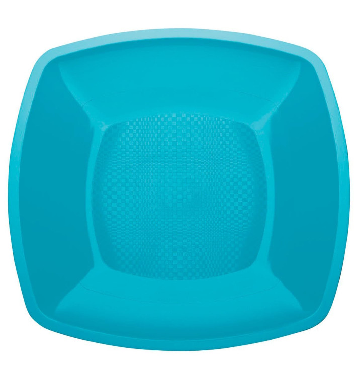 Piatto Plastica Piano Turchese Square PP 180mm (300 Pezzi) Piatto Plastica Piano Turchese Square PP 180mm (300 Pezzi)