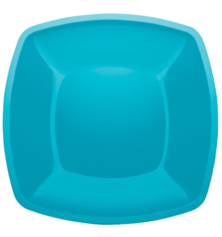 Piatto Plastica Piano Turchese Square PS 300mm (12 Pezzi) Piatto Plastica Piano Turchese Square PS 300mm (12 Pezzi)