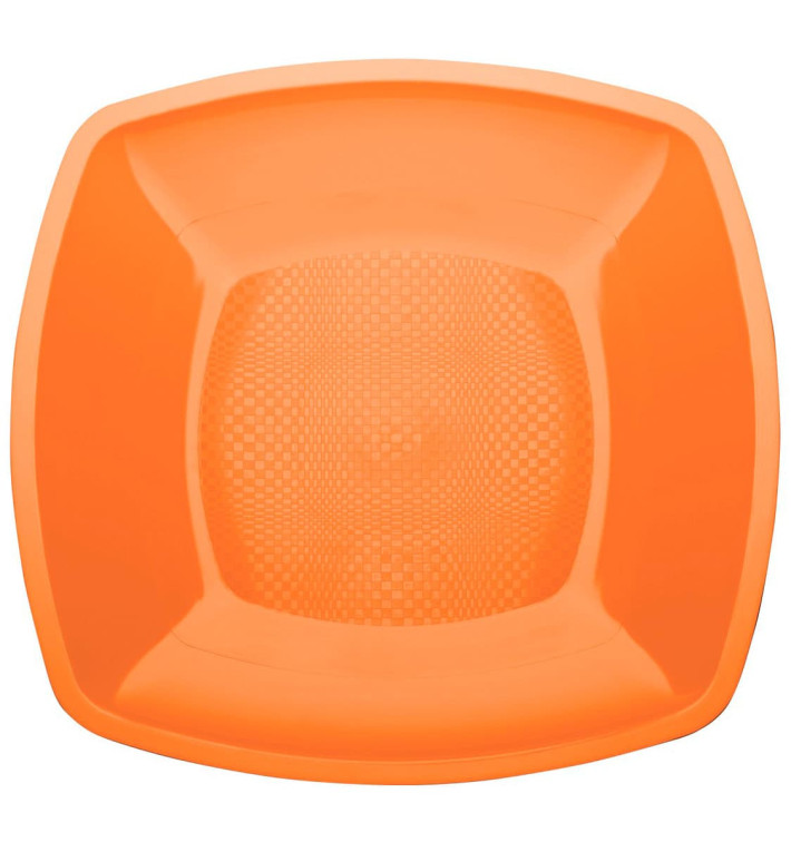 Piatto Plastica Piano Arancione Square PP 180mm (25 Pezzi) Piatto Plastica Piano Arancione Square PP 180mm (25 Pezzi)