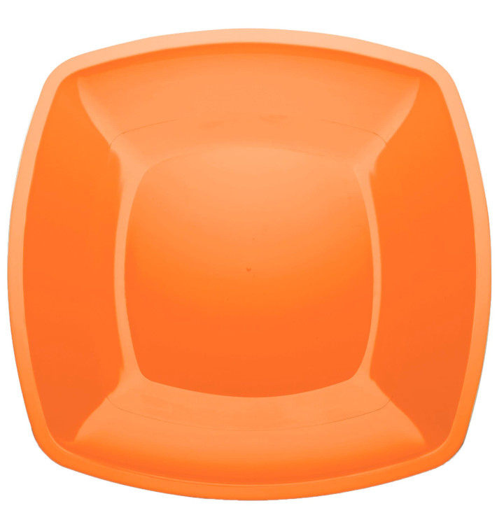 Piatto Plastica Piano Arancione Square PS 300mm (144 Pezzi) Piatto Plastica Piano Arancione Square PS 300mm (144 Pezzi)