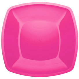 Piatto Plastica Piano Fucsia Square PS 300mm (12 Pezzi)