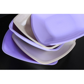 Piatto Plastica Piano Lilla Square PP 180mm (25 Pezzi)
