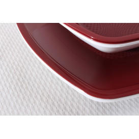 Piatto Plastica Fondo Bordeaux Square PP 180mm (25 Pezzi)