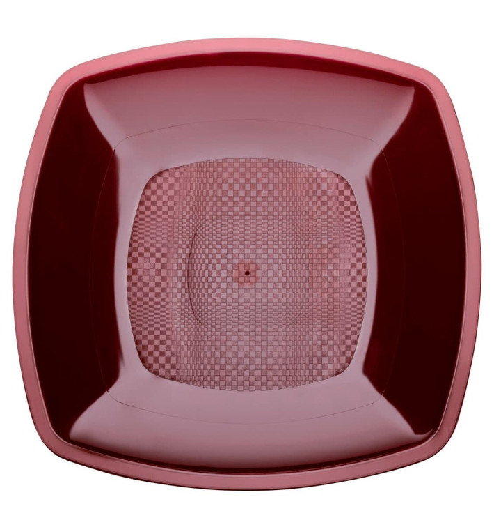 Piatto Plastica Fondo Bordeaux Square PP 180mm (25 Pezzi) Piatto Plastica Fondo Bordeaux Square PP 180mm (25 Pezzi)