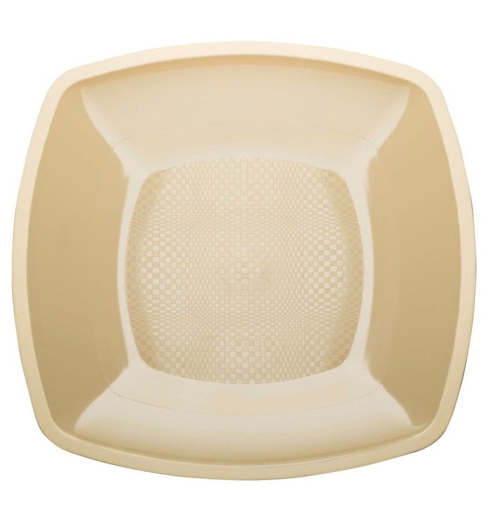 Piatto Plastica Piano Crema Square PP 180mm (300 Pezzi) Piatto Plastica Piano Crema Square PP 180mm (300 Pezzi)