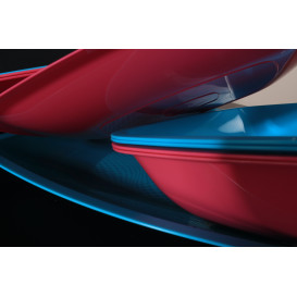 Piatto Plastica Piano Rosso Trasp. Square PS 180mm (25 Pezzi)