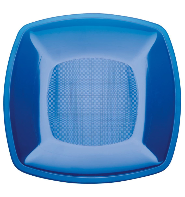 Piatto Plastica Piano Blu Trasp. Square PS 180mm (25 Pezzi) Piatto Plastica Piano Blu Trasp. Square PS 180mm (25 Pezzi)