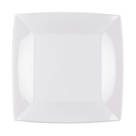 Piatto Plastica Piano Bianco Nice PP 230mm (300 Pezzi)