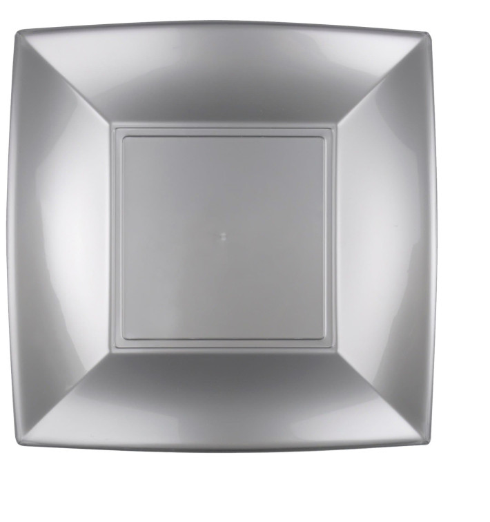 Piatto Plastica Piano Grigio Nice PP 290mm (144 Pezzi) Piatto Plastica Piano Grigio Nice PP 290mm (144 Pezzi)