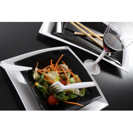Piatto Plastica Fondo Nero Nice PP 180mm (300 Pezzi)