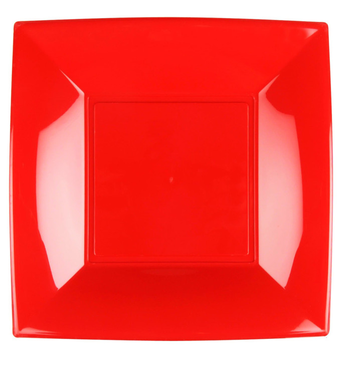 Piatto Plastica Piano Rosso Nice PP 290mm (144 Pezzi) Piatto Plastica Piano Rosso Nice PP 290mm (144 Pezzi)