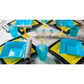 Piatto Plastica Fondo Turchese Nice PP 180mm (25 Pezzi)