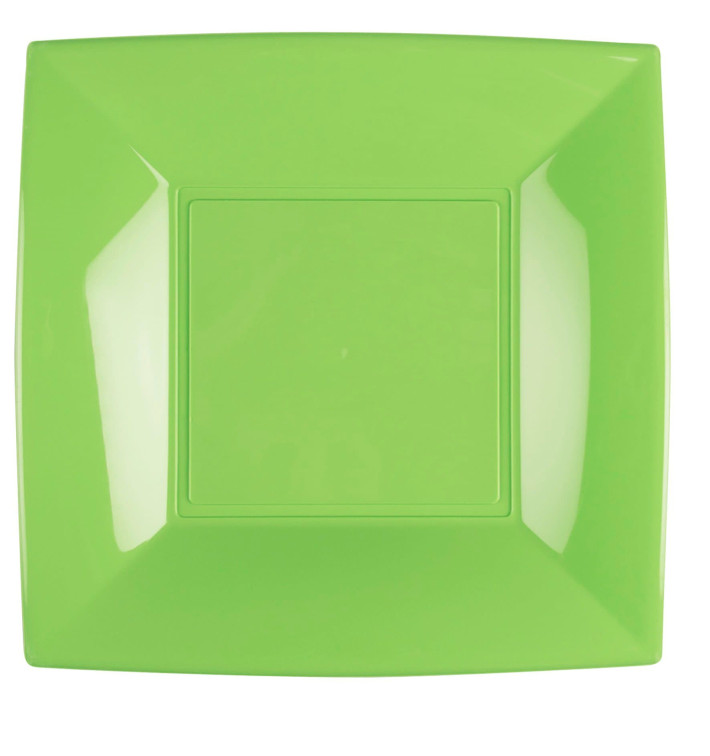 Piatto Plastica Piano Verde Acido Nice PP 290mm (144 Pezzi) Piatto Plastica Piano Verde Acido Nice PP 290mm (144 Pezzi)