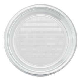 Piatto di Plastica PS Fondo Transparente Ø220mm (30 Pezzi)